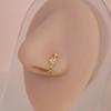 1 Stück Doppelblüten-Charm Ohne Piercing Kupfer Eingelegt Zirkon U-förmige Nasenklemme Fake Nasenring Weiblich Ohne Piercing Piercing Schmuck