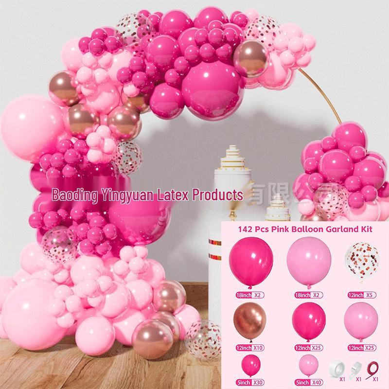 Red Pink Balloon Set for Weddings, Openings, and Event Arch Decorations