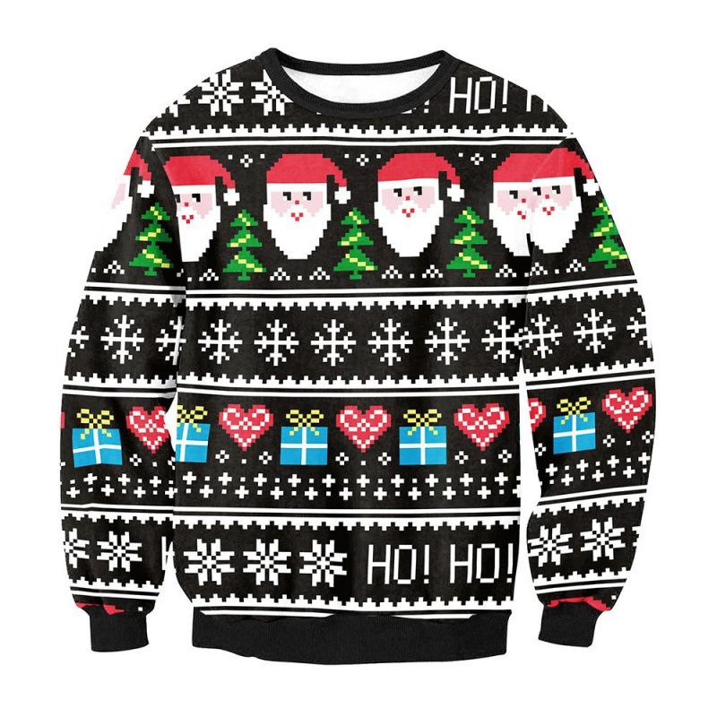 Men's Autumn and Winter Christmas 3D Printed Crew Neck Is Fashionable, Versatile and Comfortable Hoodies & Sweatshirts (men’s)
