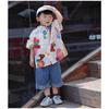 Summer Boys Cartoon Print Short Sleeve Shirt Thin Cool Baby Top