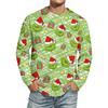 Men's Christmas Printed Imitation Cotton Long-sleeved Shirt
