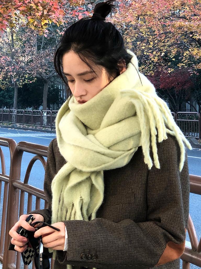 New Women Thick Shawl Wraps Scarf Winter Warm Fashion Solid Color Pashmina Scarves Long Tassel Hijab Stoles Bufanda Mujer