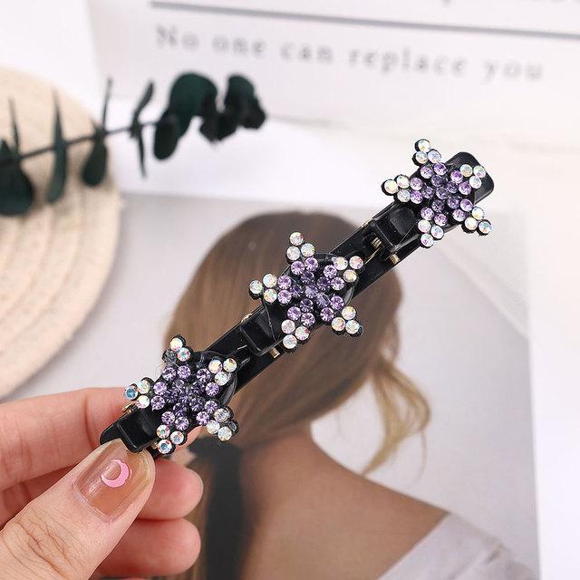 Módní křišťálové květiny Sponky do vlasů pro ženy Dívky Kamínky Copánky Sponky do vlasů Ofina Boční spona Barrettes Korejské vlasové doplňky