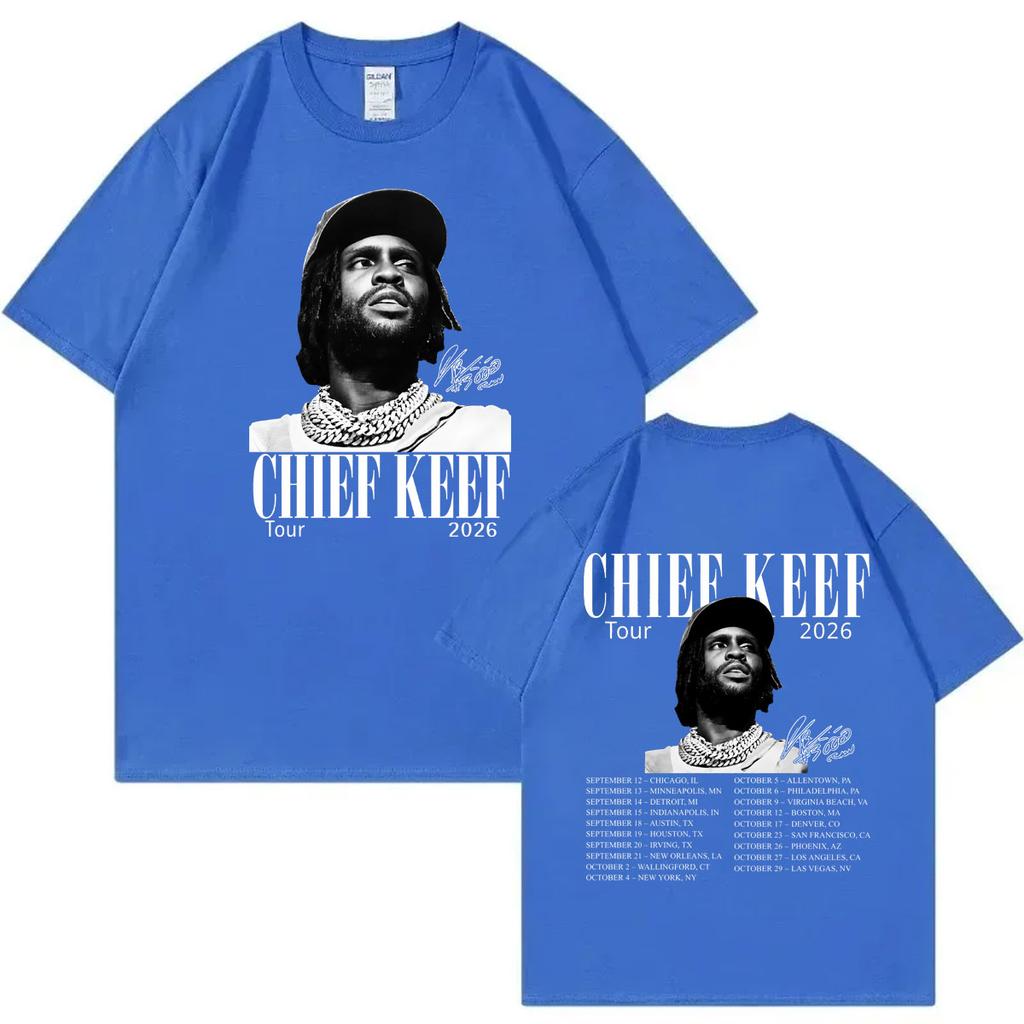 Rapper Chief Keef Tour 2026 Print T-shirtUnisex Vintage Fashion Short Sleeve T Shirts Summer Casual Loose Cotton T-shirts