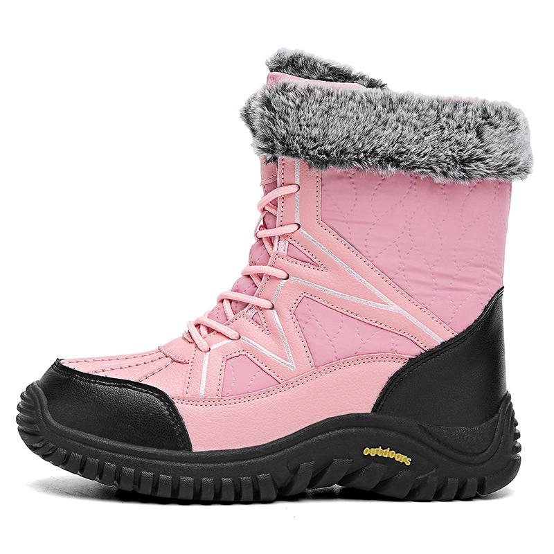 35-42 Winter High Gang tykk ull, vanntett, vanntett og anti-skli snøstøvler for kvinner