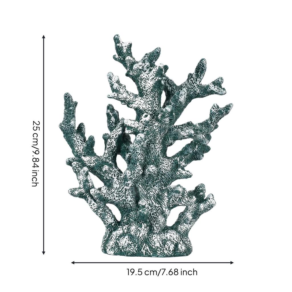 Branching Coral Ornament Stable Artificial with Base Textured for Home Décor, Tabletop