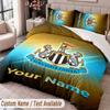 Newcastle United FC Printed Bedding Set Custom Name Text 1 Duvet Cover 2 Pillowcases For Bedroom