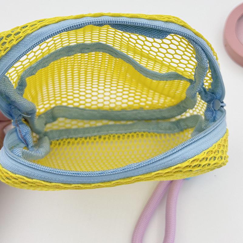 1PC Multicolored Durable Mesh Carried or Hung Grid Storage Bag Convenient Travel Saving Space Orderly Manner