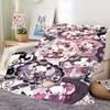 cute dog cartoon nonomochi pink Blanket Flannel warm comfort  soft plush blanket for sofa living room office bedroom travel gift