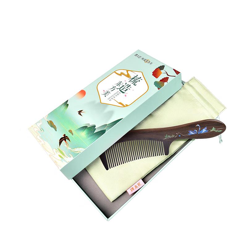 Коричневая вечная деревянная расческа Mujiang