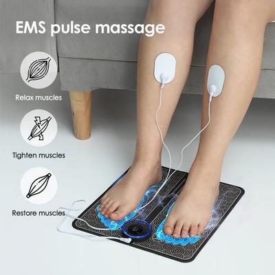Fußmassage Matte EMS Fußmassagegerät Pad 19 Modi 8 Stufen Elektrisches Fuß Akupunkturpunkt Massagegerät Muskel Entlastungskissen Schmerzlinderung Entspannen Füße