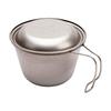 Snow Peak E-314R Deep Titanium Sierra Cup with Lid Lightweight Stainless Steel Measuring Cup for BBQ Camping Outdoor
