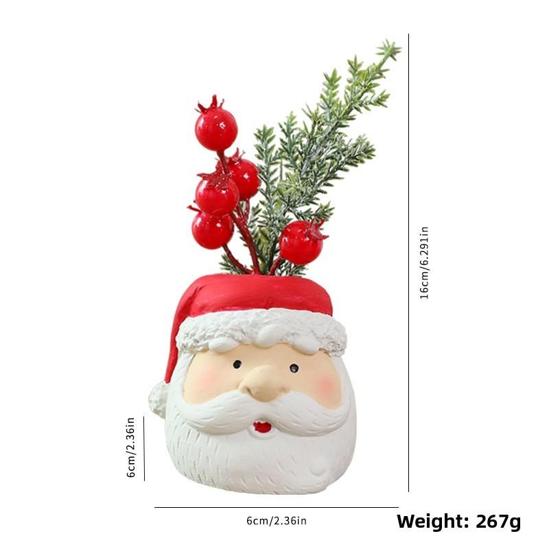 Resin Ornaments Christmas Set With Santa Snowman And Little Bear Figures