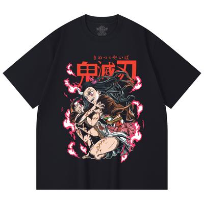 230 g/m² 100% Baumwolle Demon Slayer V71 Nezuko Dämonen-Print Unisex Schweres Baumwoll-T-Shirt