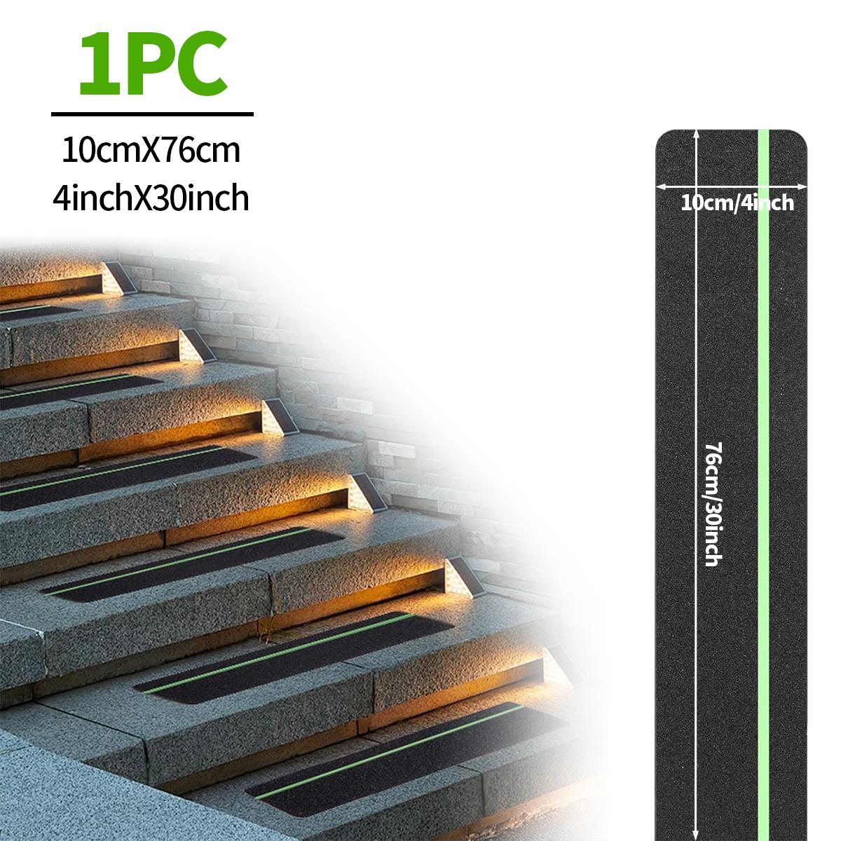 

Светящаяся в темноте противоскользящая лента с зелеными полосами, абразивная, с клейким слоем, для ступеней, помещений и улицы