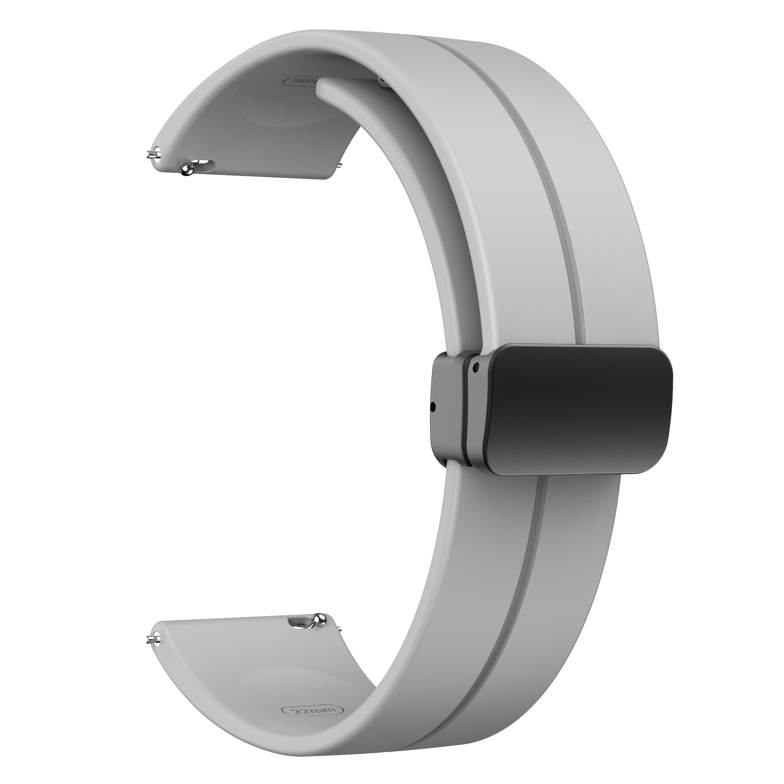 

Магнитный D-образный ремешок 20 22 мм для Samsung Galaxy Watch 3 45 мм 41 мм/Galaxy Watch 46 мм 42 мм/Active 2 44 мм 40 мм/S3 Силиконовый ремешок Galaxy Watch3 45mm серый