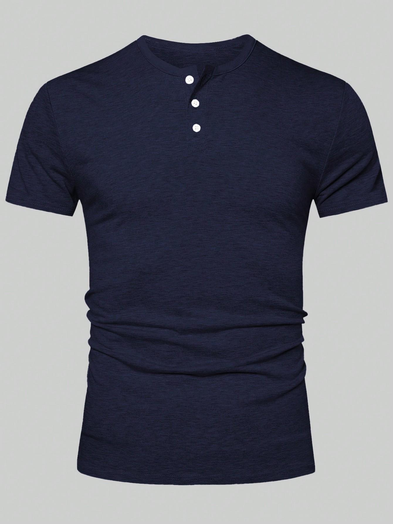 

Летняя мужская рубашка Henry без воротника, свободного кроя, мужская модель, подходит для улицы, на каждый день и для вечеринок. 4XL темно-синий