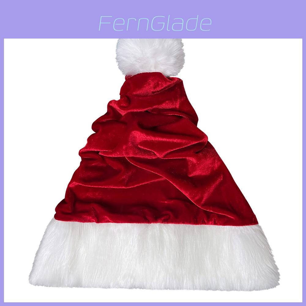 Christmas Santa Hat With Velvet Fabric For Holiday Costume Party