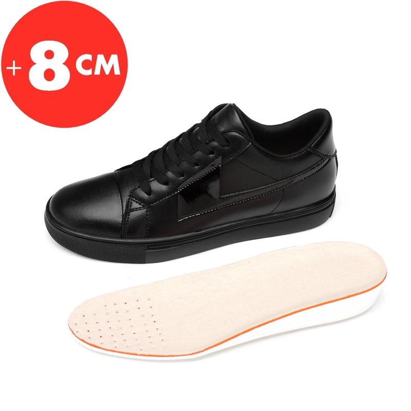 Fashion Genuine Leather Sneakers Men Elevator Shoes Casual Heightening Shoes Men Increase Shoes Height Increase Insole 8CM Lift Sports