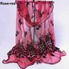 Women Peacock Flower Embroidered Lace Scarf Long Soft Wrap Shawl KTB