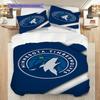 Minnesota Timberwolves Logo Three-piece set(1 * duvet cover + 2 * pillowcase, without core)Soft and comfortable Christmas birthday gift Bedding set