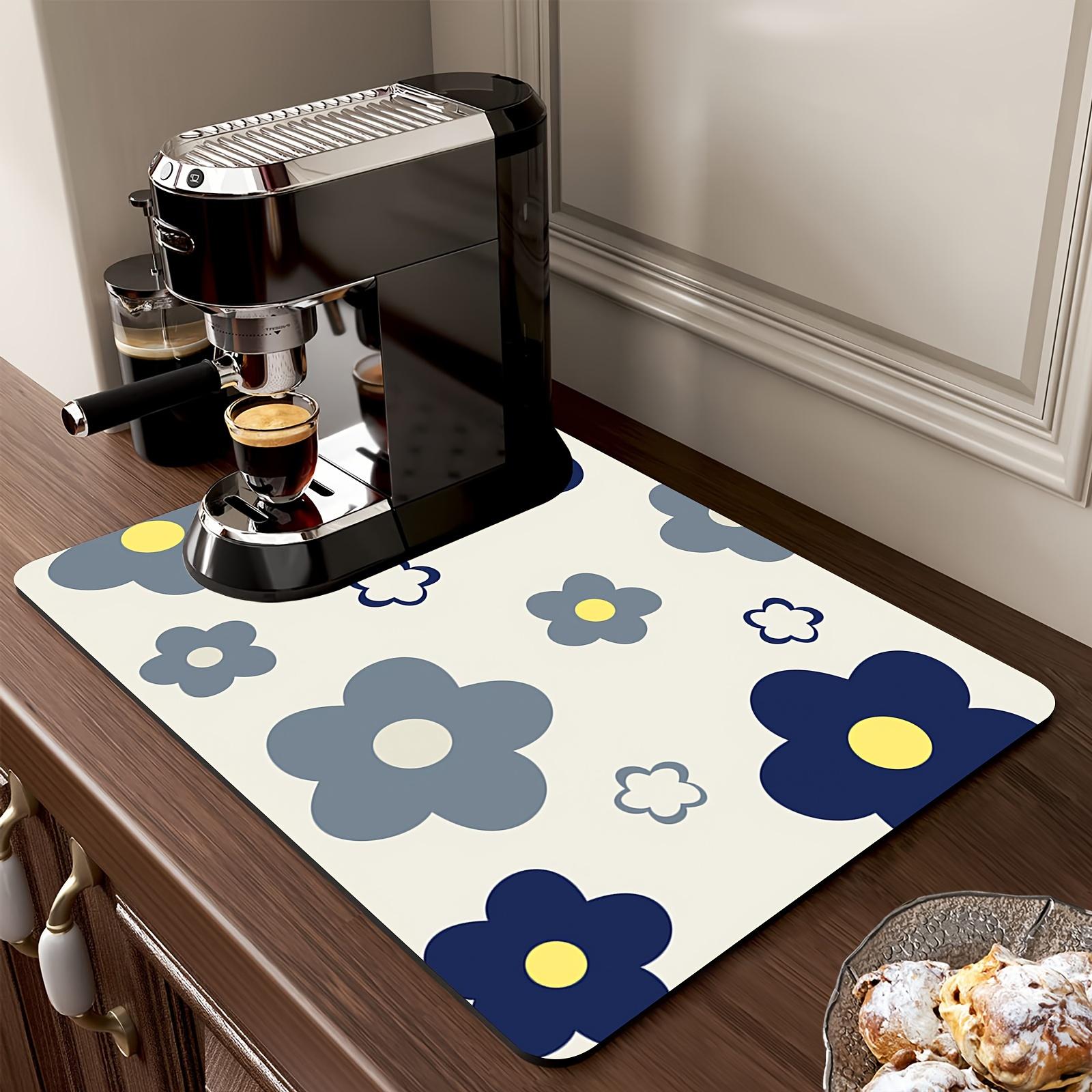 

1 шт. резиновый коврик для сушки с ретро цветочным принтом для кофейни, ресторана, кухни, ковер, коврик на стол для посуды, прочный диатомовый коврик для стола, коврик для питомца, кофейная посуда 50*80 CM