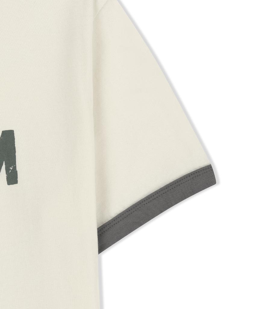 Mattengkim Matin Logo Ringer Crop Top In Cream