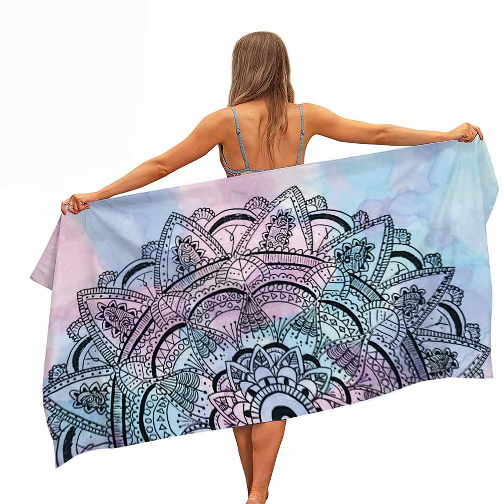 Colorful Mandala Microfiber Psychedelic Beach Towel Portable Quick Dry Sand Outdoor Travel Swim Yoga Mat Super Absorbent Towel