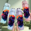 1PC Dark Purple Wolf Character 750ml Color Plastic Sports Water Bottle Leakproof Flip Straw Lid Suitable for Sports Office Home Use