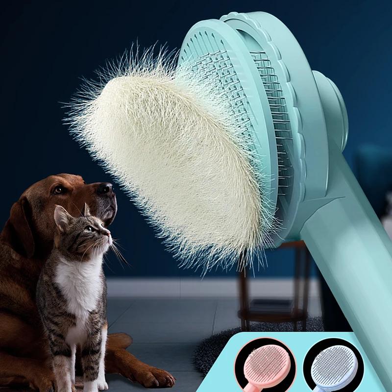 One-Key Hair Removal Brush for Cat Dogs Pet Grooming Tool Easy Hair Remover Deshedding Comb for Daily Care Professional Grooming
