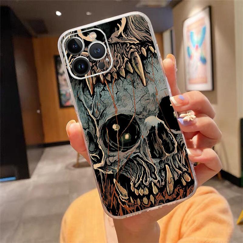 

Skull Phone Case Carcasa Funda For iPhone 17 Pro Max Air 16 15 14 13 Pro Max 15 16 Pro 15Plus 16E Case iphone 16ProMax