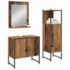 Bathroom Furniture Set with Shelf and Door 3 pcs Brown Particleboard