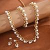 3 Pcs/Set Fashion Retro Women'S Jewelry Set Rhinestone Artificial Pearl Wedding Party Bride Wedding Necklace Bracelet Earrings