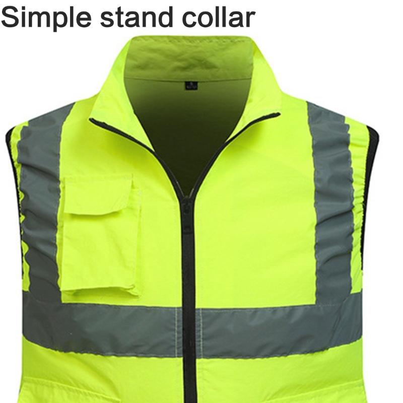 Reflective Vest Security Vest with Pocket Unisex High Visibility Vest Security Workwear for Men Women Traffic Work