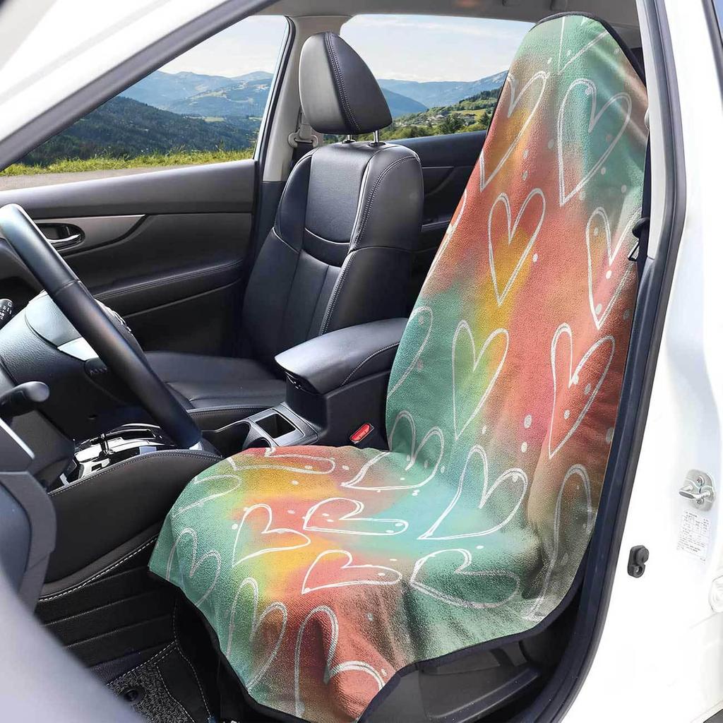 Universal Car Seat Towel Cover: Front Seat Protector for Gym, Workout, All Seasons