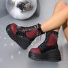 2025New Women Ankle Boots Retro Gothics Boot High Quality Casual Leather Boot Lace Up Platform Boots for Women Punk Knight Boots