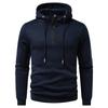 Men's Half-Zip Hooded Sweatshirt Casual Pullover for Men Autumn Winter Warm Fashion Hoodie with Drawstring Multi-Color Male Tops