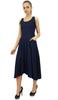 Bimba Women's Designer Rayon Dress With Pockets Solid Aqua Maxi With Scarf -