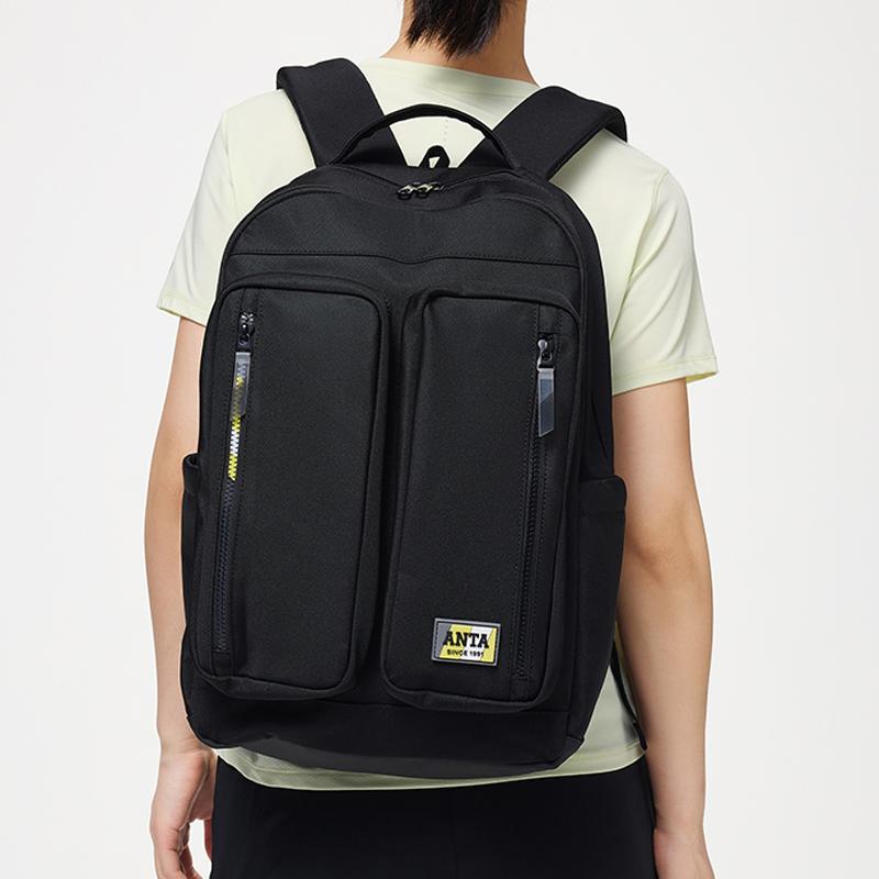 New Anta Fabric Backpack Unisex Basic Black 192428152-1
