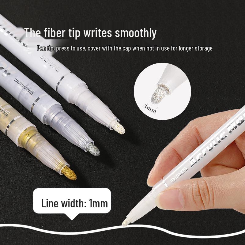 Gold Silver White Kids' Doodling & Drawing Acrylic Paint Marker Pen