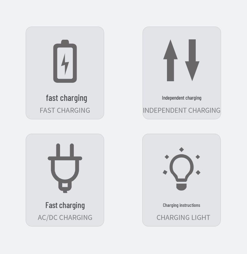 4-Slot AA/AAA Ni-MH/Ni-Cd Battery Charger with Independent 1.2V Charging Base and Flat AC Plug