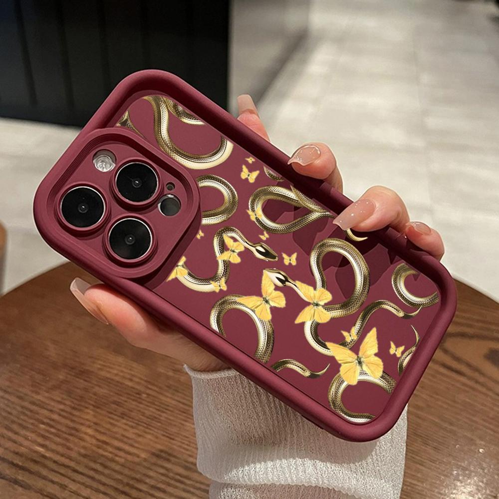 LZ5 Butterfly Black Gold Snake Silicone Phone Case for Xiaomi 11 Lite 5G 14T Redmi 14C 13C A3 Note 12 11 9 10 13 Pro Plus Shockproof Back Cover