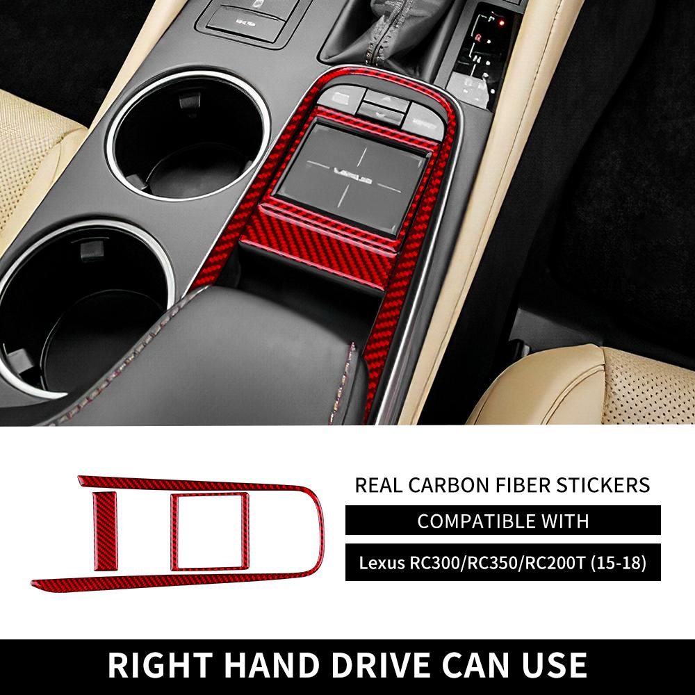 Real Soft Carbon Fiber Car Gear Navigation Control LHD RHD Sticker For Lexus RC300 RC350 RC200T 2015 2016 2017 Accessories