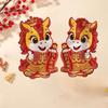 1 Pair 3D Horse Year Door Sticker Flocking Zodiac Horse Windows Decals  Year of The Horse