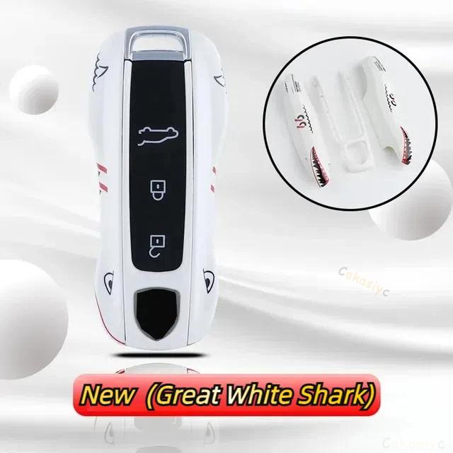 

Car Key Case For Porsche Cayenne 718 MACAN Panamera 911 Macan Boxster Cayman Multiple Painting Replace Cover Accessories