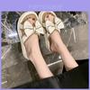 Stylish Summer Women Bowknot Slippers With Thick Sole For Casual Indoor Use In Beige And Black