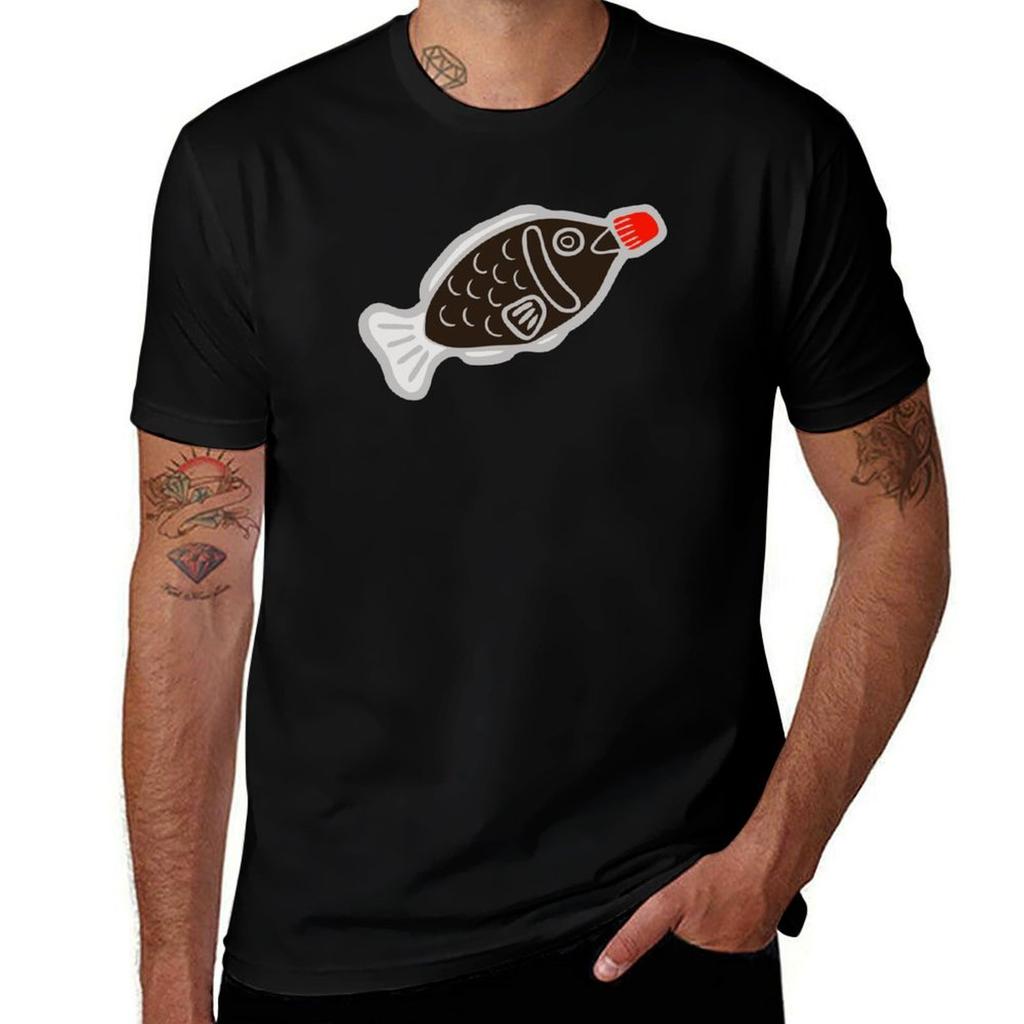 Sushi Soy Fish Pattern In Blue Tshirt Work Daily Short Sleeve Top Tshirt