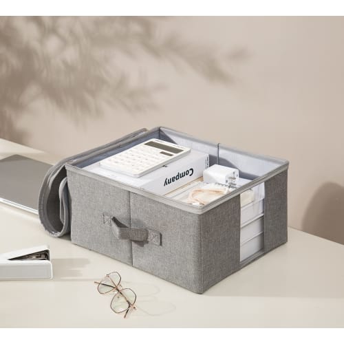 TIANZONG Storage Box, Large Capacity, Foldable Clothes Storage Case with Handle and Lid, Stylish Fabric Clothing Case with Clear Window and Zipper Clo