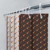 Orange White Shower Curtains With Black Gold Geometric Pattern For Bathroom Decor Modern Printed Fabric Shower Panels