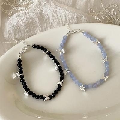 Design Butterfly Natural Stone Beaded Bracelet Women'S Niche Unique Personality Fashion Temperament Versatile Bracelet Jewelry